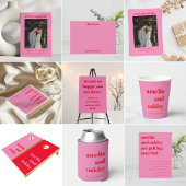 Vet Modern Roze en Rode Retro Custom Wedding Papieren Bekers