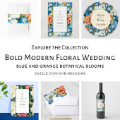 Chic Bold Floral Wedding Wijn Etiket