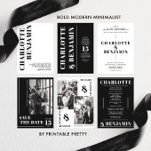 Modern Bold White Horizontale bruiloft Acryl Uitnodigingen