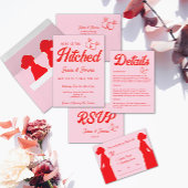 We krijgen Hitched Lesbisch Roze Rood Bruiloft Kaart