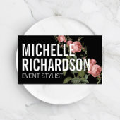 Florals Bold Text op zwart Poster