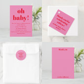 Vet Roze Rood Modern Fun Custom Baby shower Servet