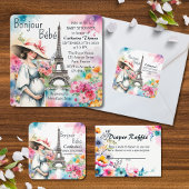 Bonjour Bebe Floral Eiffeltoren Parijs Moeder om t T-shirt