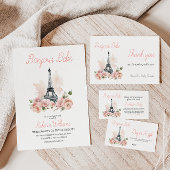 Paris Bonjour Bebe Parijse Bloemen Baby shower Sparkling Wijnetiket