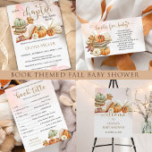Boekthema Herfst Baby shower Uitnodiging pompoen