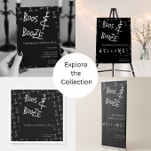 Boos en Booze Halloweenfeest Zwart en Wit Vierkante Sticker