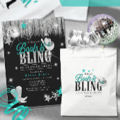 Boots 'n Bling Disco Bachelorette Blauwgroen ID925 Sparkling Wijnetiket