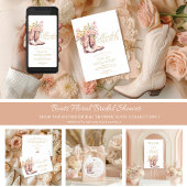 Laarzen Bloem Bloemen Bloemige Cowgirl Bruids Show Bedankkaart