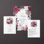 Bourgondië, Navy & Blush Boho Wijnproeverij Bruilo Kaart (Personaliseer de collectie van deze zelfstandige maker.)