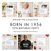 Minimalist Born in 1956 70th Birthday Party Thanks Vierkante Sticker
