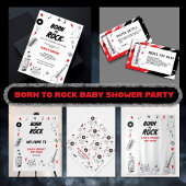 Geboren om Rock Star Baby shower Photo Booth Achte Wandkleed