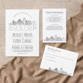 Boston Wedding Stylized Skyline sparen de Datum Magneet (Personaliseer de collectie van deze zelfstandige maker.)