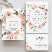 Botanische Floral Garden Wedding Website RSVP Informatiekaartje