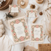 Botanische tuin Art Nouveau bruiloft Informatiekaartje