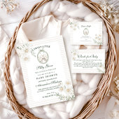 Botanical Gingham Silly Goose Baby Shower Servet