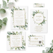 Eucalyptus Green Foliage Wedding Honeymoon Informatiekaartje