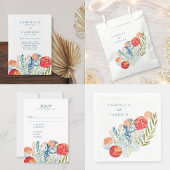  Waterverf Florals Boho Garden Wedding Wijn Etiket