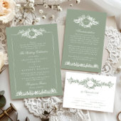 Botanische Sage Groene Classic Bladderachtige lijs Kaart