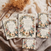 Botanische gelukzaligheid Wildbloemen Art Nouveau  All In One Uitnodiging