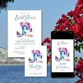 Bougainvillea Mediterraan thema vrijgezellenfeest Papieren Bordje