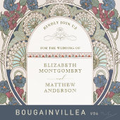 Marineblauw Bruiloft Uitnodigingen Art Nouveau Muc