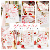 Bow Strawberry Baby Shower Favors Sign Poster