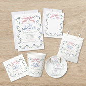 Boog met Flower Vine Baby shower Bedankkaart