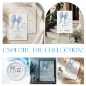 Blue Bow Boy Baby shower Waterverf Bedankdoosjes