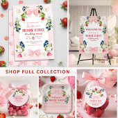 Zomerfruit aardbeien bessen eerste verjaardag kaart