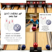 Bowling Kinderverjaardagsfeestje Bedankkaart