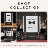 Suspenders Bowtie Cheers Gentlemen Bachelor Party Kaart