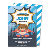 Jongen Superheld, Bruin Haar Feest - Banner