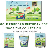 Jongen Golf Thema Foto 3e Verjaardagsfeest Spandoek