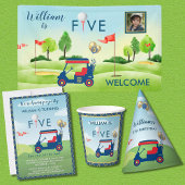 Jongen Golf Thema 5e Verjaardag Party Spandoek