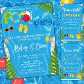 Zwembad Party Zomer Jongen Baby shower Uitnodiging