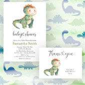 Dinosaurus baby shower - hoe groot is mama's buik informatiekaartje