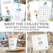 Boy Panda `Beer Blue Balloon Baby shower Papieren Bordje