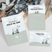 Boys' Hole-In-One Golf 1st Birthday Sign Poster