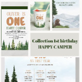 Happy Camper Forest eerste verjaardagspapier Bord