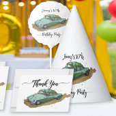 Boys birthday party with two toned sedan feesthoedjes