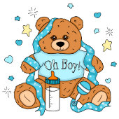 Nieuwe baby of Baby shower Blue Teddy Bear Cadeaupapier