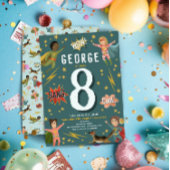 Jongens Cool Blue Actie Superheld Kids Verjaardag Spandoek