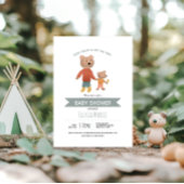 Boys Cute Forest Beer Birth Stats Baby Nursery Kussen