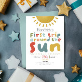 Jongens eerste reis rond de zon verjaardag mijlpaa perfect poster