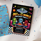 Boys Neon Outer Space Birthday Party Favor Bedankjes Labels