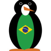 Braziliaanse vlag Pratende mevrouw Penguin geperso Servet