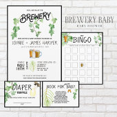 Brouwerij Baby - B&W - Uitnodiging Baby shower