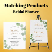 Eucalyptus groene script Bruidsmeisje borrel Bedankkaart