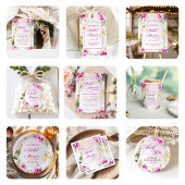 Wijnglas Floral Vrijgezellenfeest Cadeaulabel