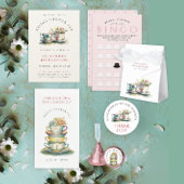 Modern Bruids Mint Tea Party Bingo Teacup Patroon